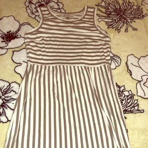 Loft very soft grey and white dress
